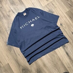 Vintage Michael Jackson 1996 John Travolta Movie Promo Tee Navy Blue Mens XL